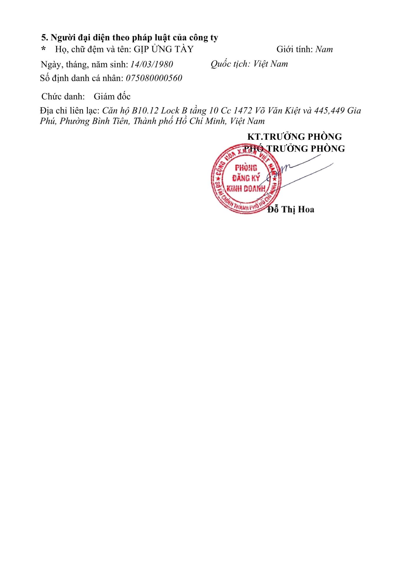 Hồ sơ pháp lý ENDLESS 1.GCN DK DN CTY TNHH HAI THANH VIEN TRO LEN DK THAY DOI LAN 9 UPDATE 10.07.2026 hinh anh 2